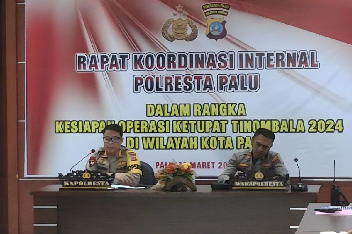 Polresta Palu siapkan Operasi Ketupat Tinombala 2024 jelang Idul Fitri