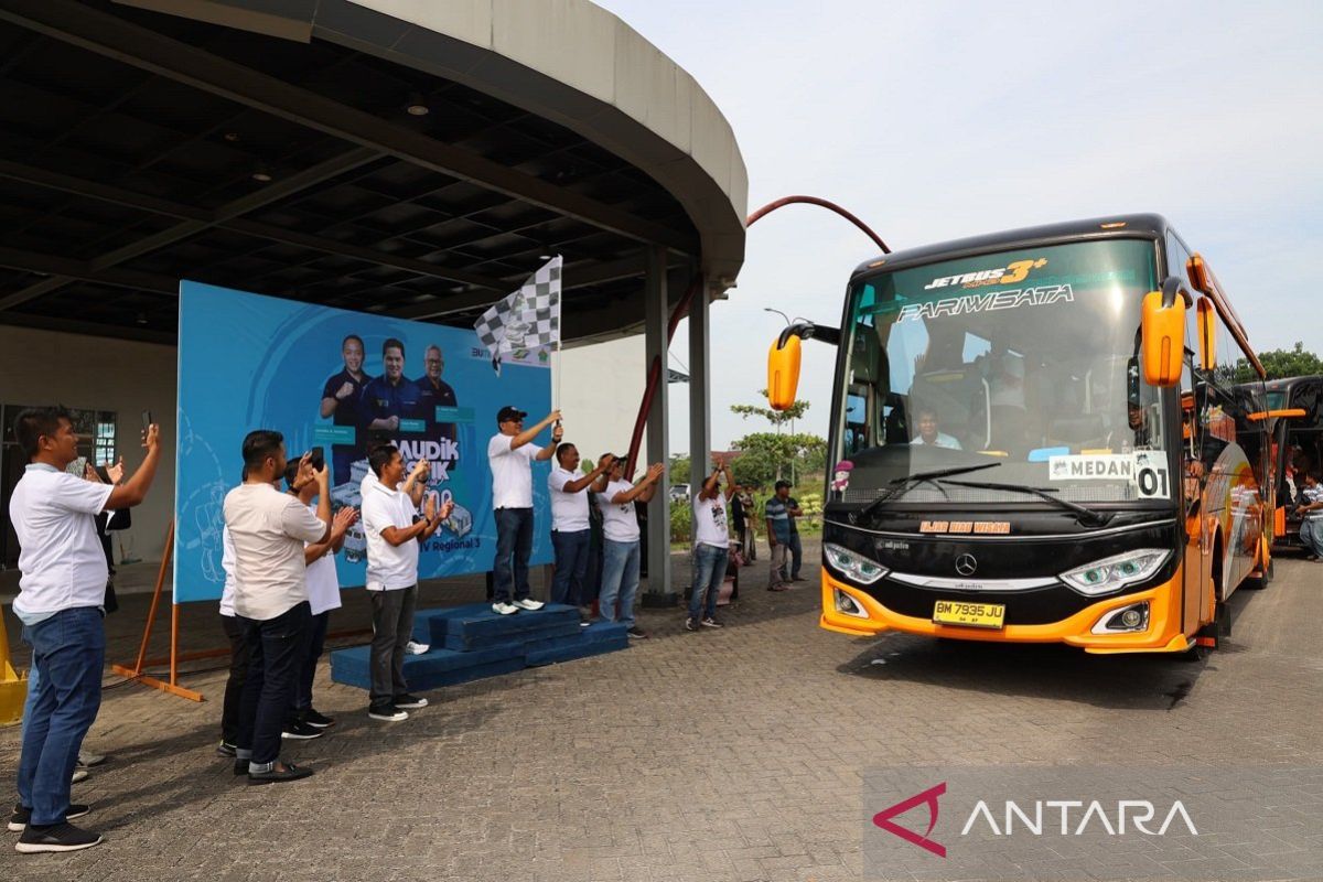 Mudik gratis BUMN -PTPN IV berangkatkan 500 pemudik ke tujuh kota di Sumatera