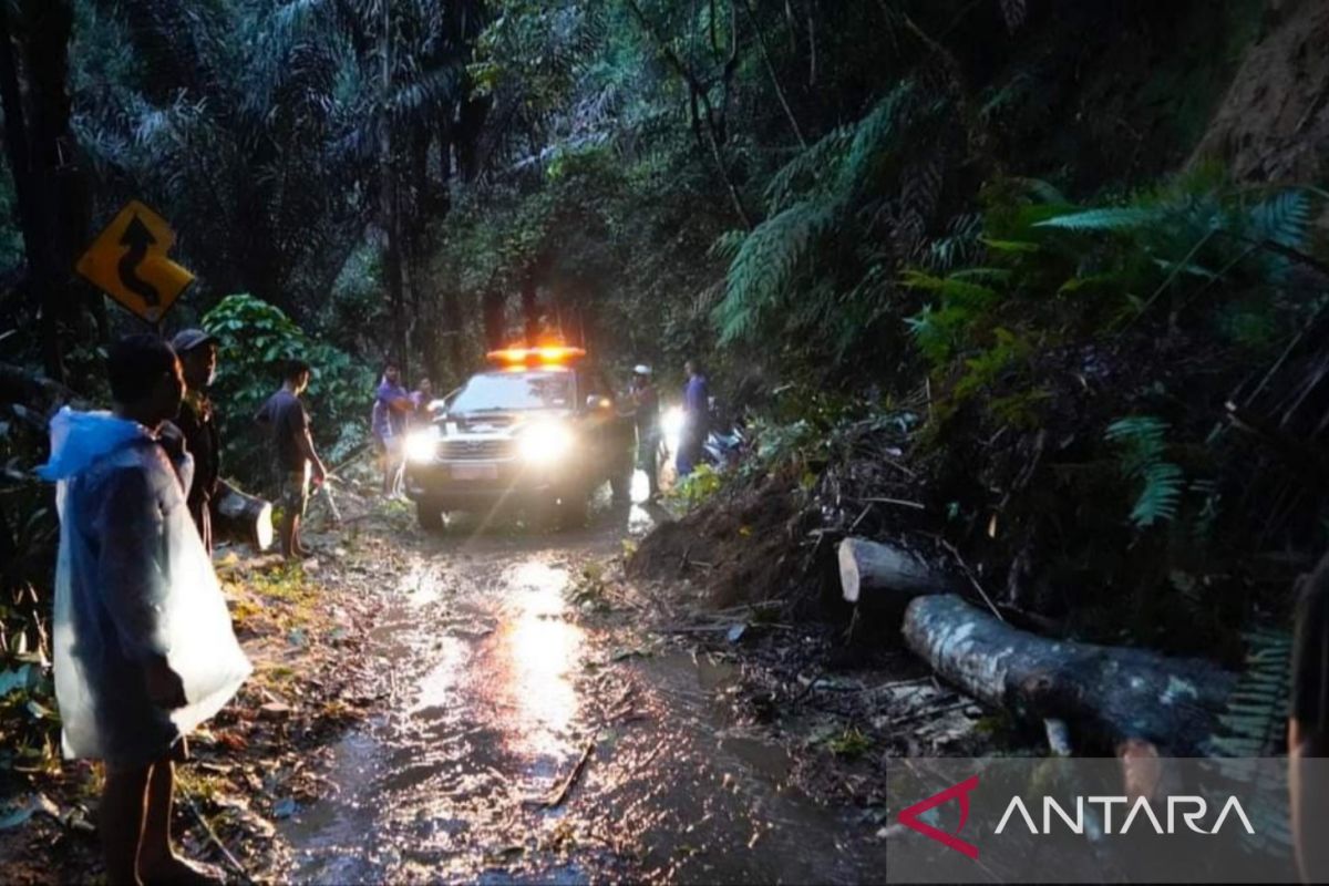 Tanah longsor tutup jalan kabupaten di Tanah Datar