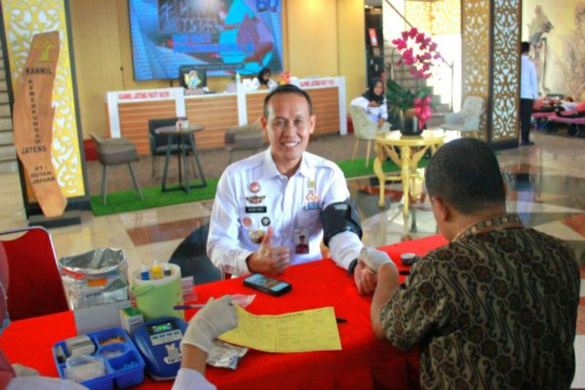 HB Ke-60 Pemasyarakatan, Kemenkumham Jateng gelar donor darah