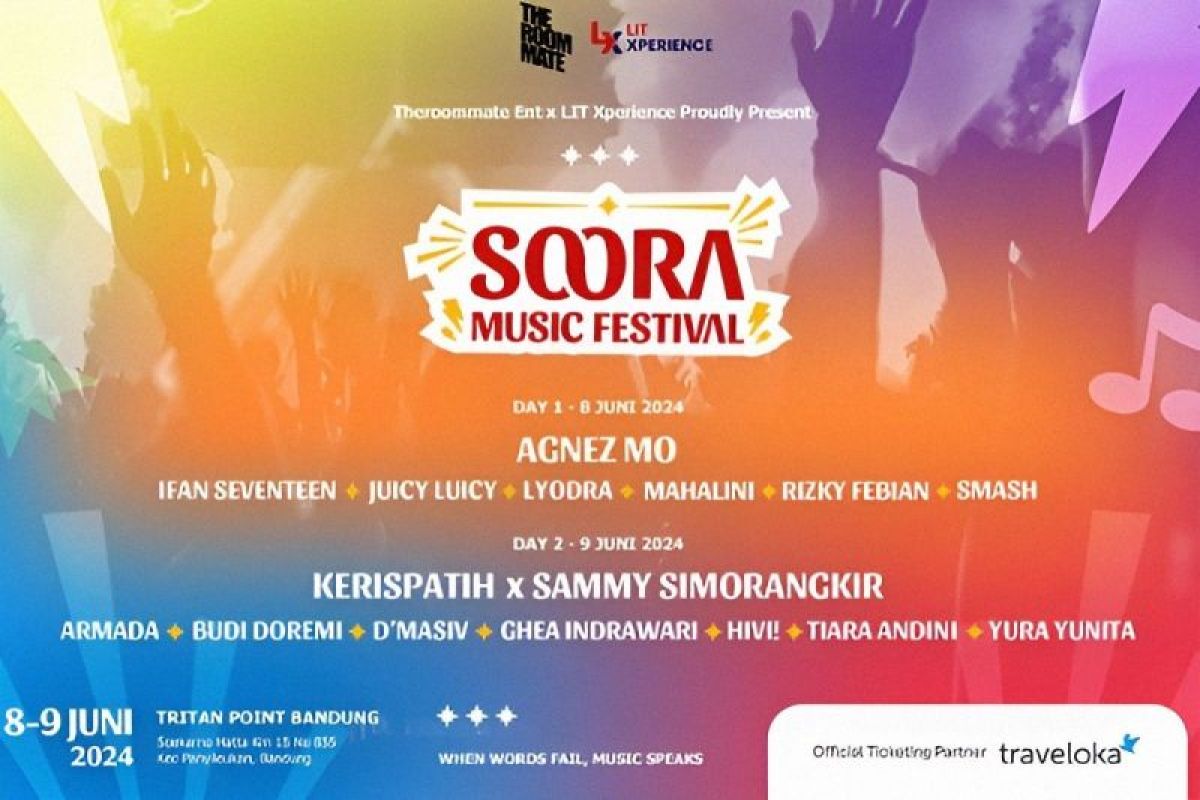 Agnez Mo, HIVI!, hingga D'Masiv akan tampil di SOORA Music Festival 2024