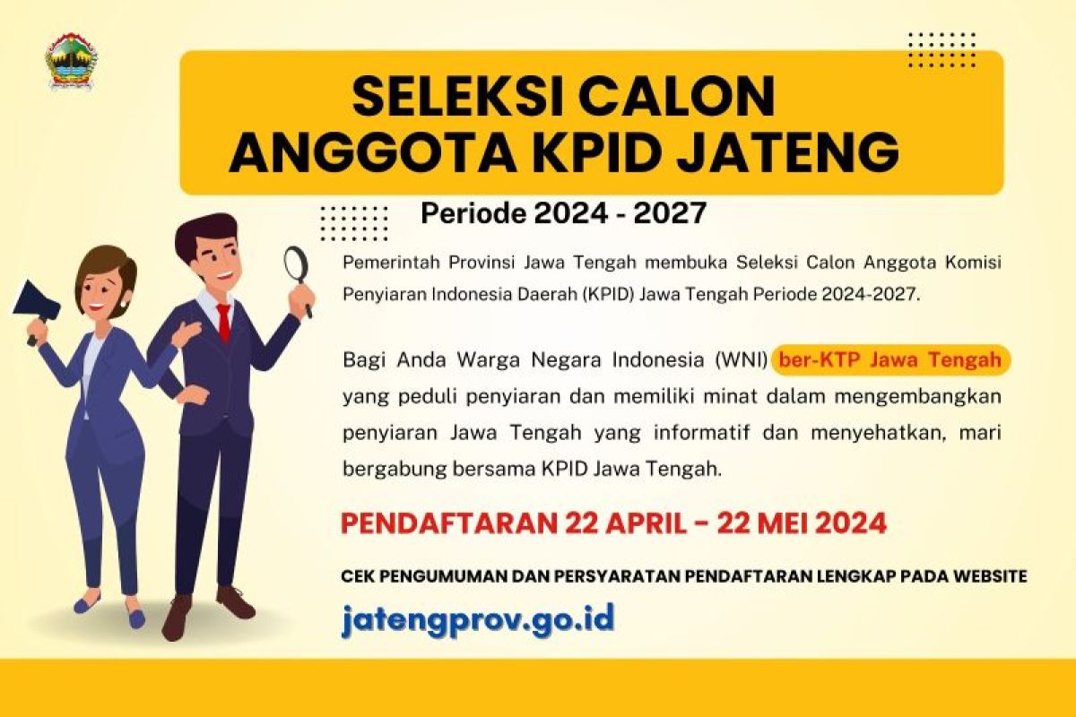 Pendaftaran calon anggota KPID Jateng dibuka