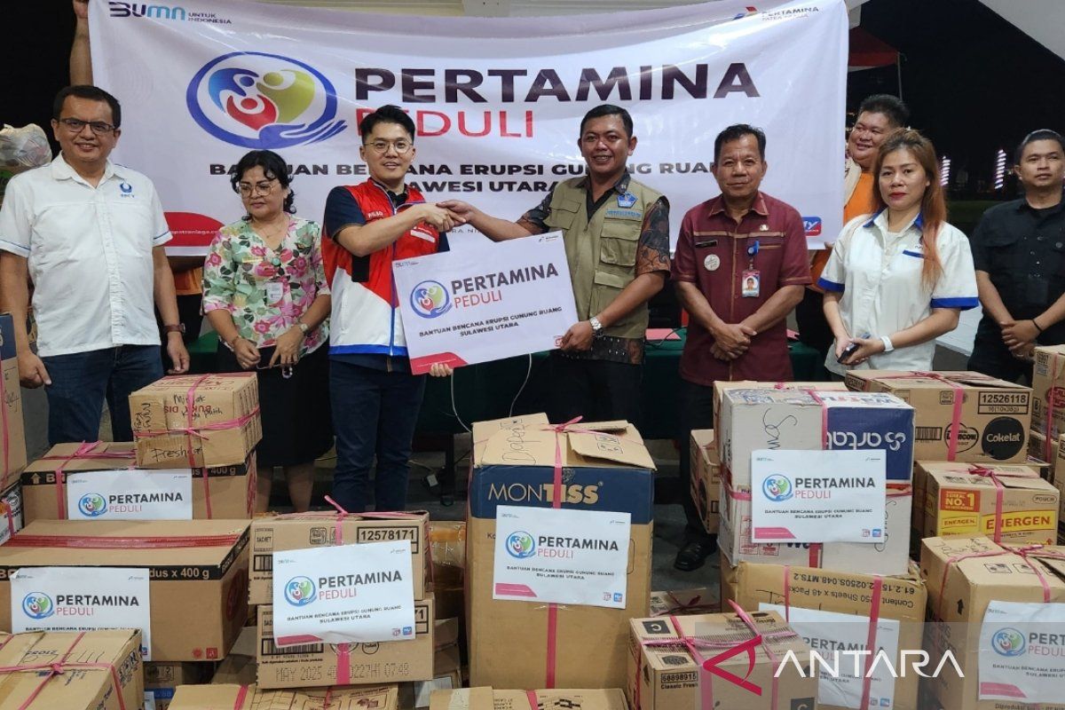 Pertamina salurkan bantuan untuk warga terdampak letusan Gunung Ruang Tagulandang