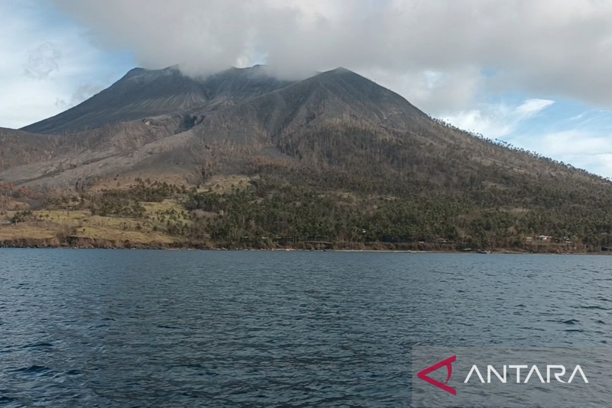 Gempa vulkanik Gunung Ruang cenderung menurun