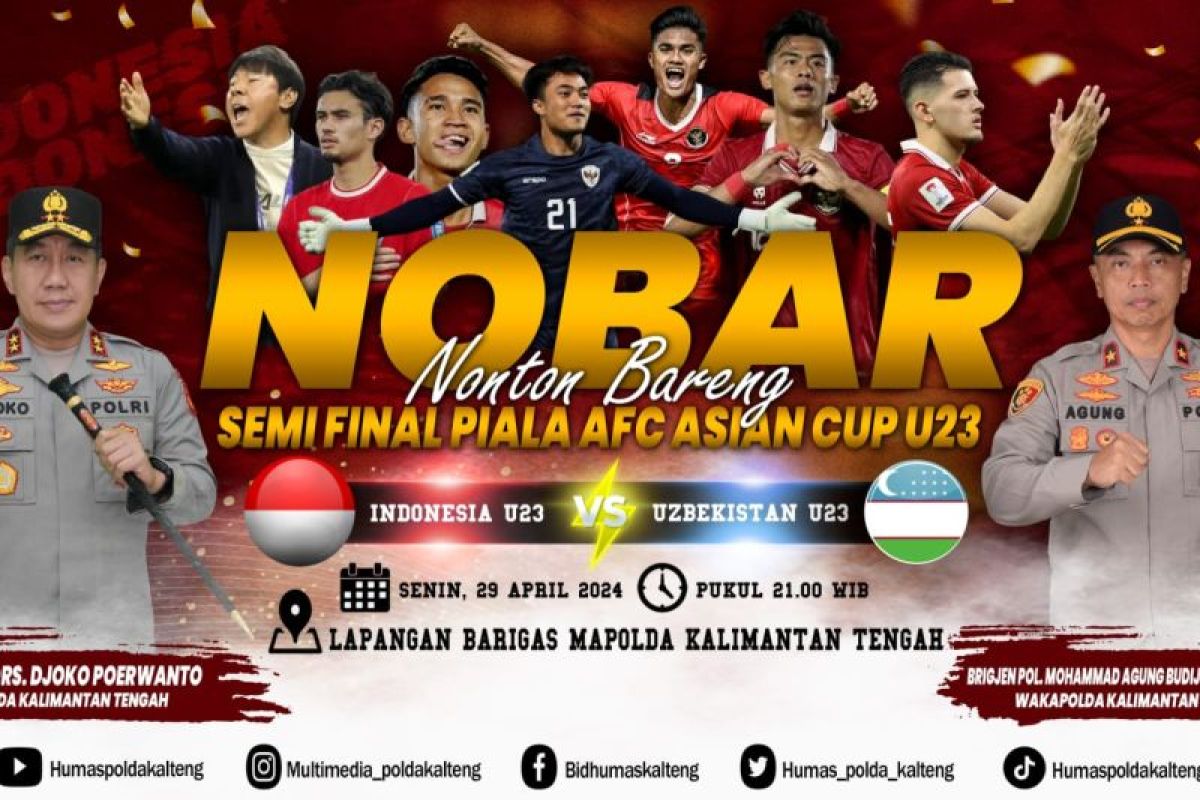 Polda Kalteng gelar nonton bareng Timnas U-23 semifinal Piala Asia