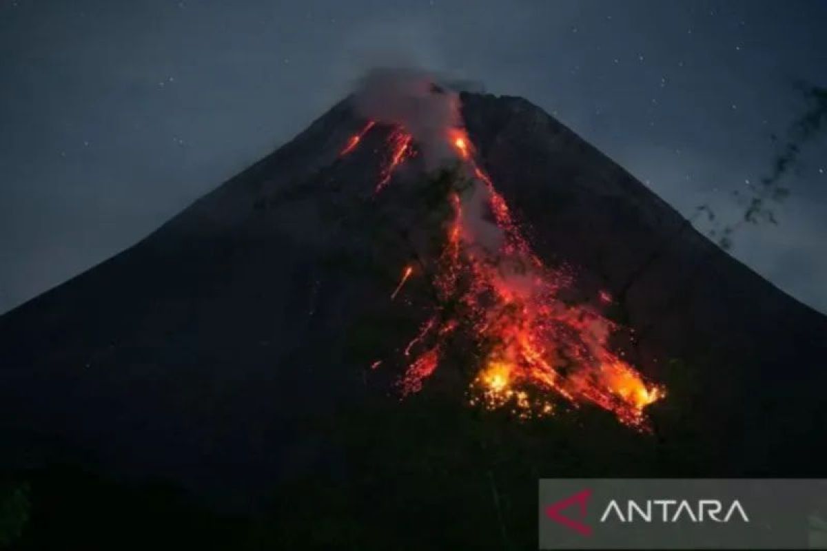 Gunung Merapi memuntahkan 15 kali guguran lava sejauh 1,8 kilometer