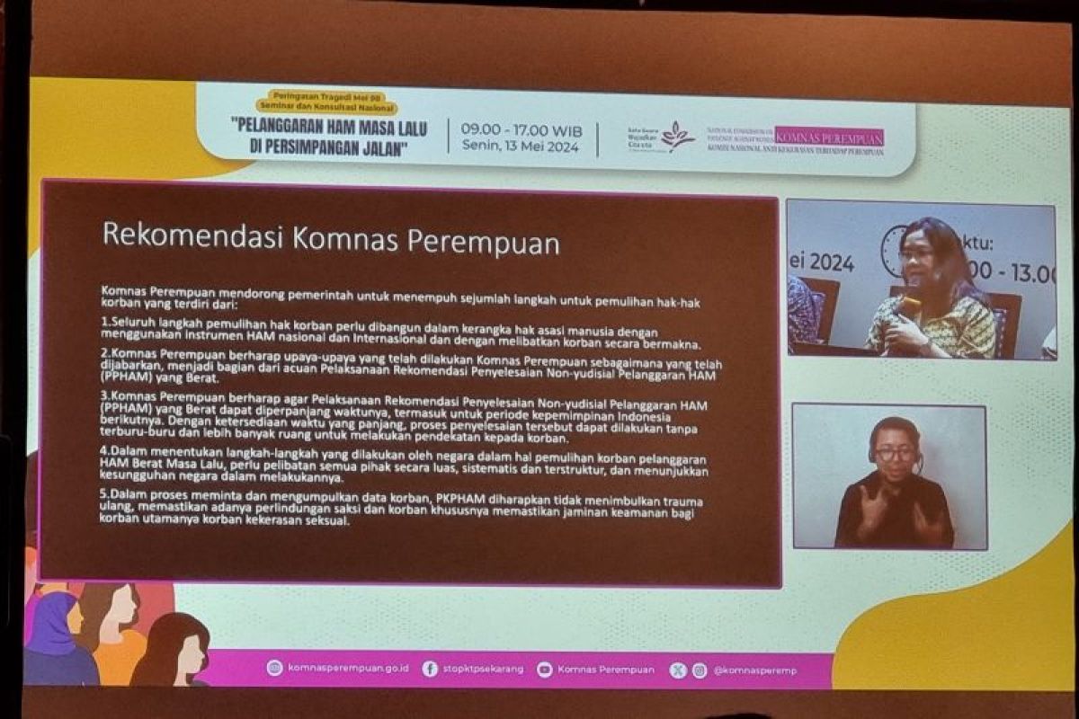 Komnas perempuan harapkan penyelesaian non-yudisial pelanggaran HAM diperpanjang