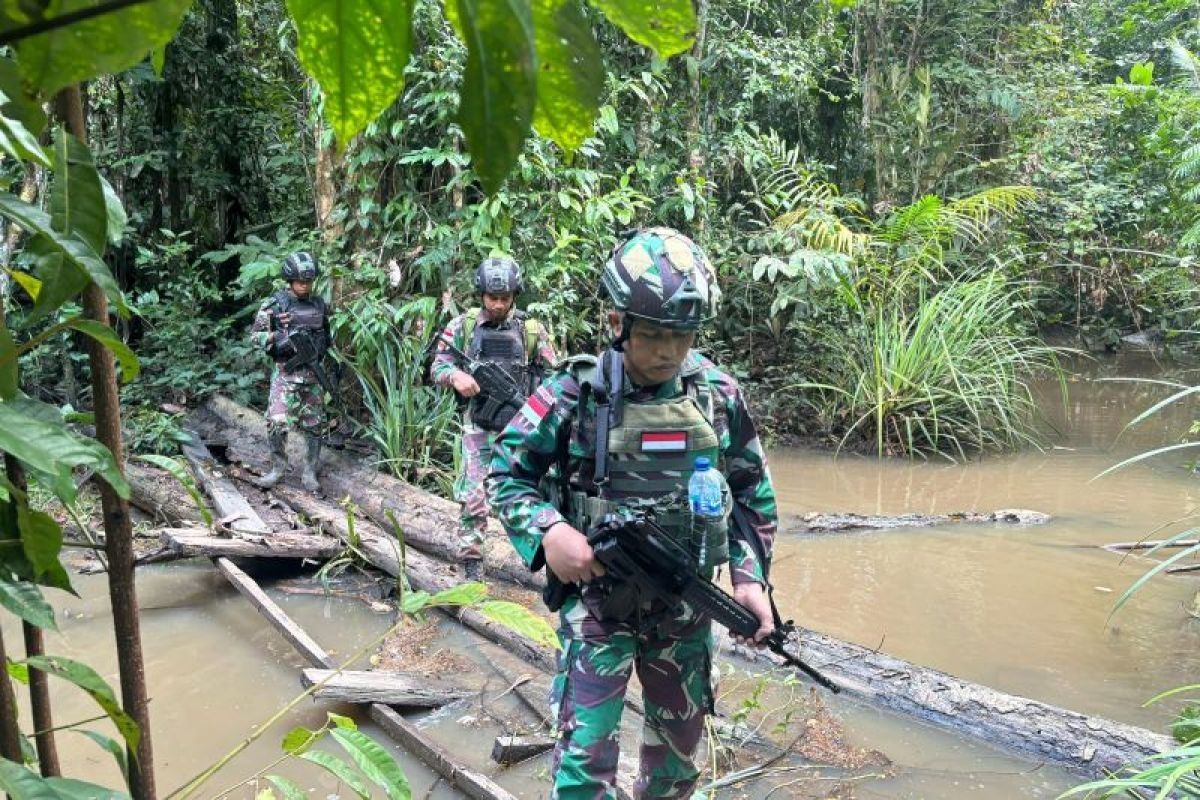 Yonif 122/Tombak Sakti laksanakan patroli patok MM 2.2 di perbatasan RI-PNG