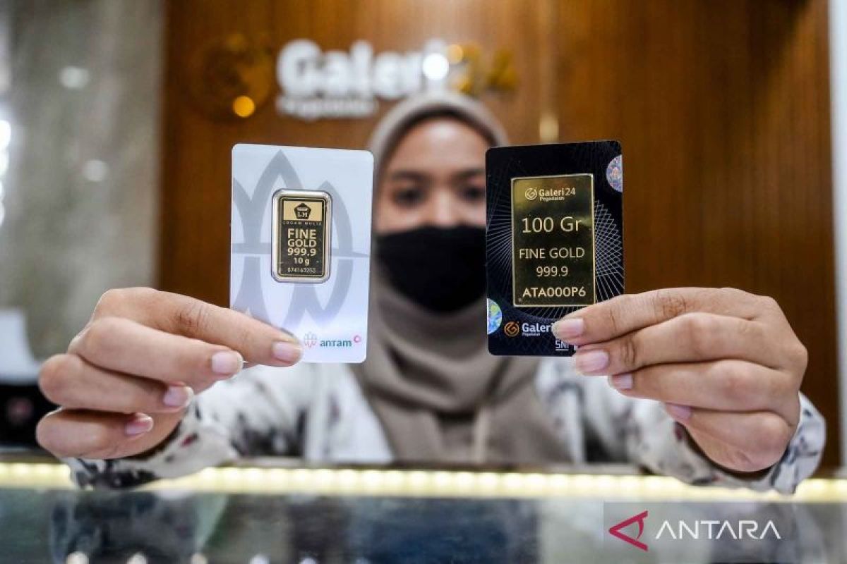 Harga emas Antam naik Rp6.000 jadi Rp1,333 juta per gram