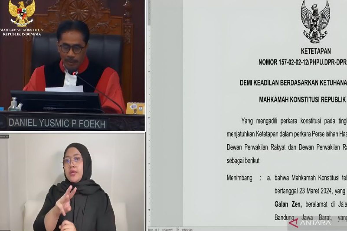 MK menyatakan tidak berwenang adili permohonan seorang caleg Gerindra