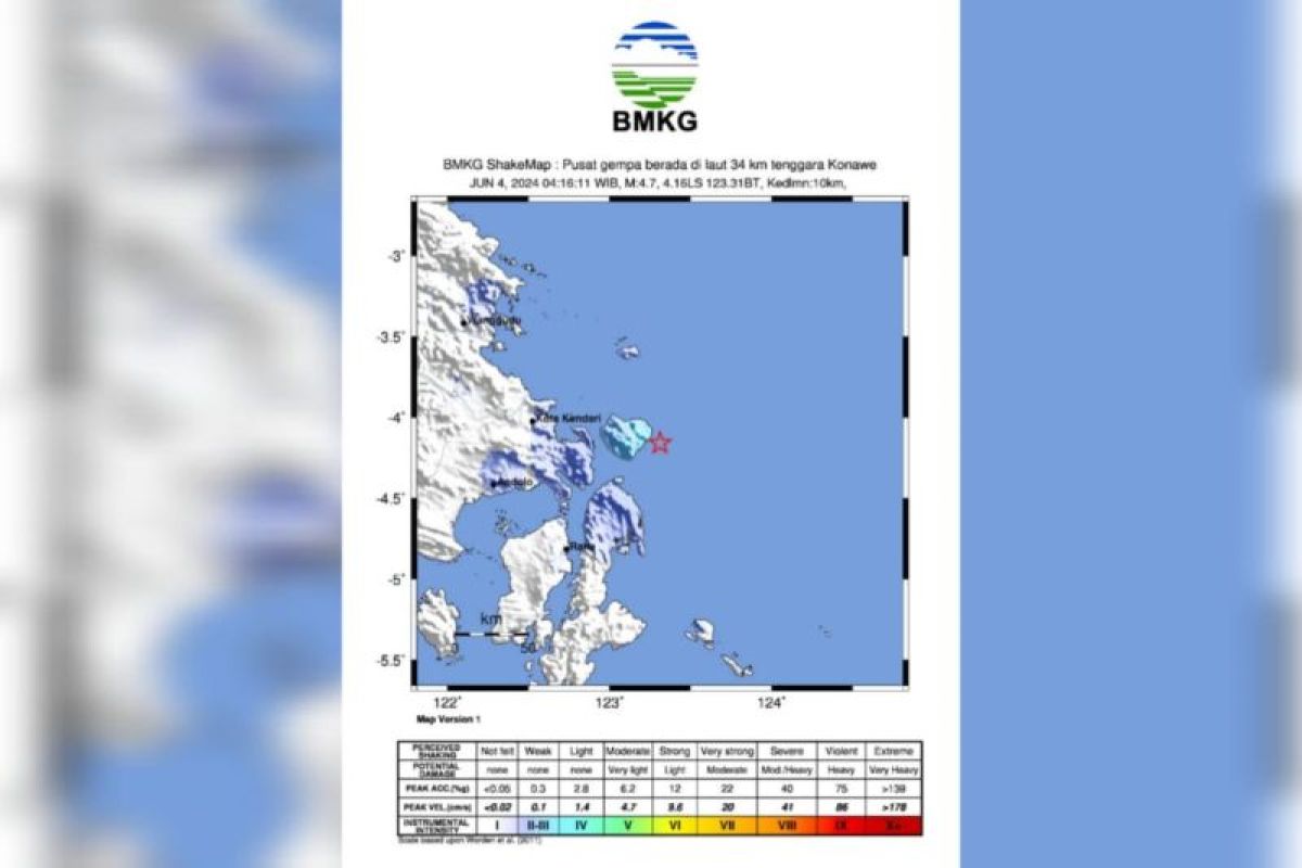 BMKG: Aktivitas sesar lokal sebabkan gempa magnitudo 4,7 di Konawe Kepulauan