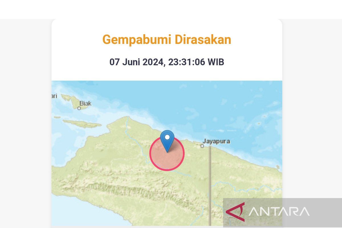 BMKG: Gempa magnitudo 5,8 di Papua Pegunungan akibat aktivitas sesar lokal