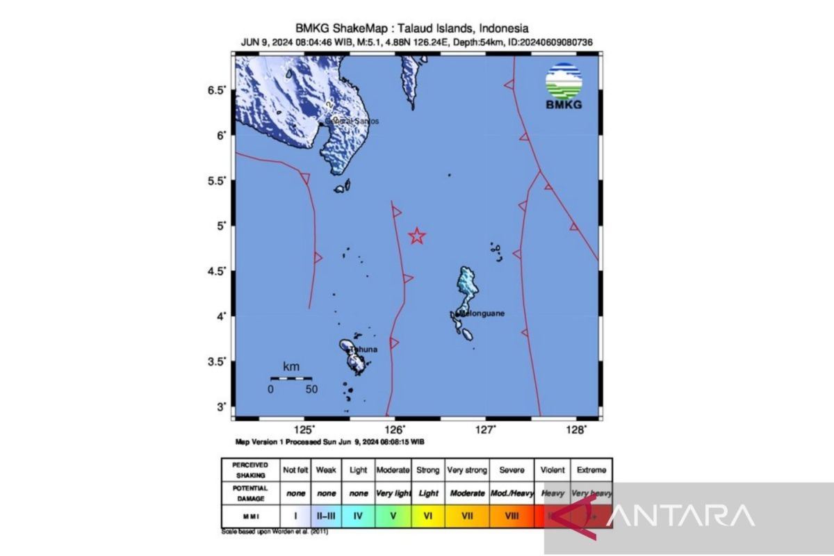 Karatung, Manado, diguncang gempa