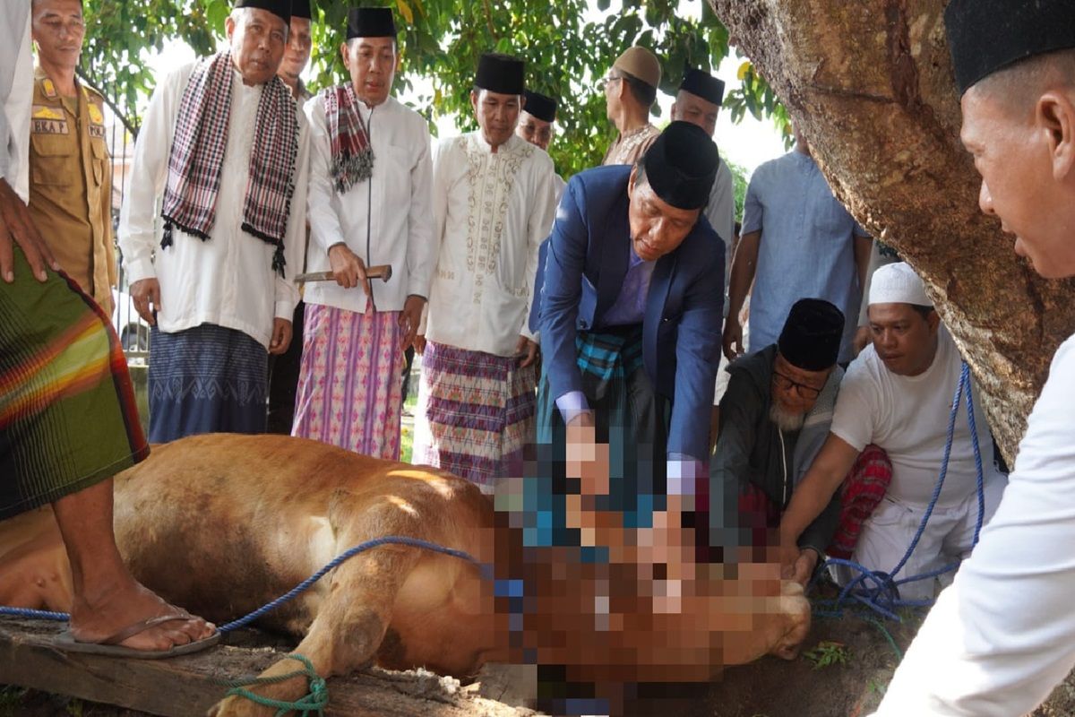 Pj Bupati OKI berkurban di Masjid Sukadana