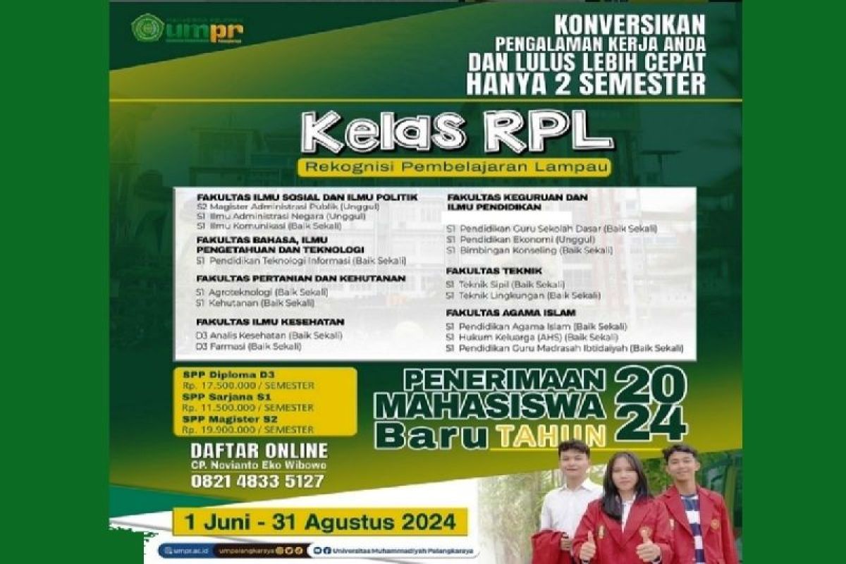 16 prodi UMPR buka pendaftaran mahasiswa program RPL