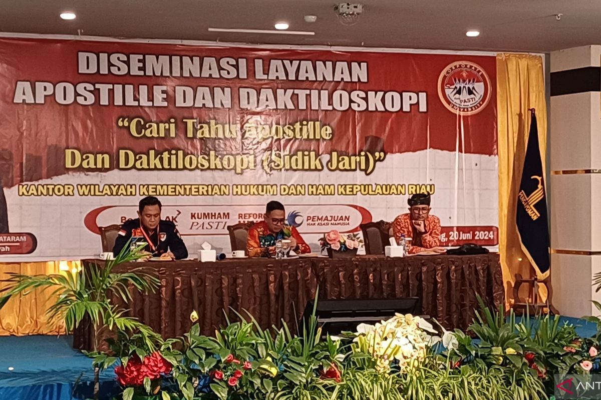 Kepri masuk sepuluh besar pencetak sertifikat "apostille" terbanyak di Indonesia