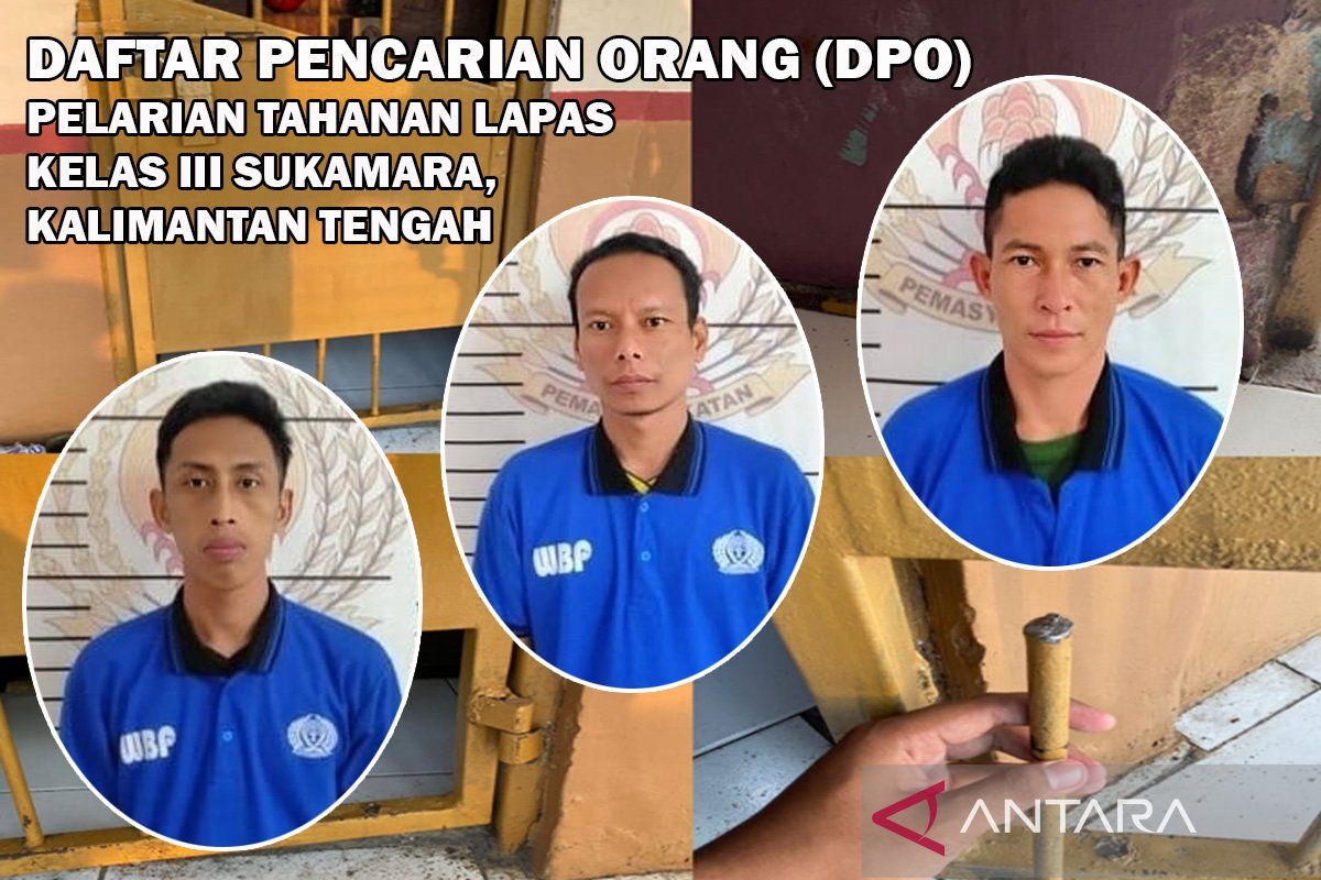 Tiga tahanan Lapas Sukamara melarikan diri