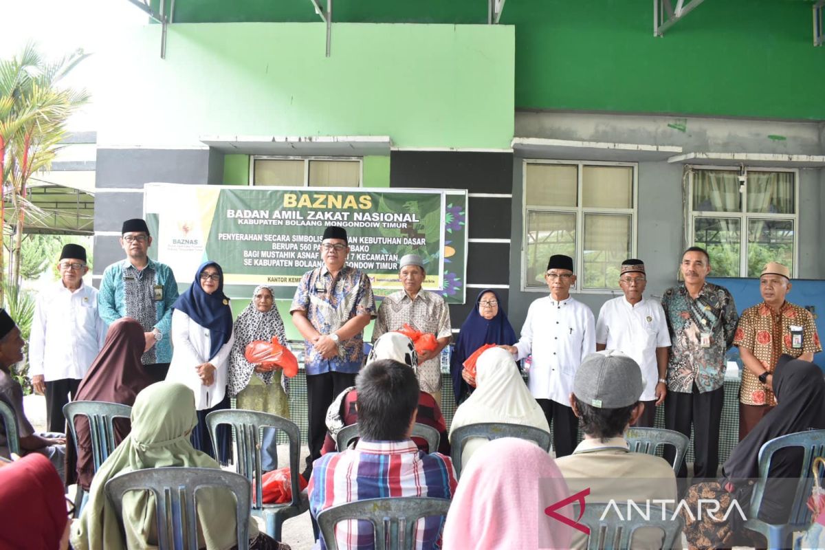 Kemenag dan Baznas bantu sembako warga kurang mampu di Bolaang Mongondow