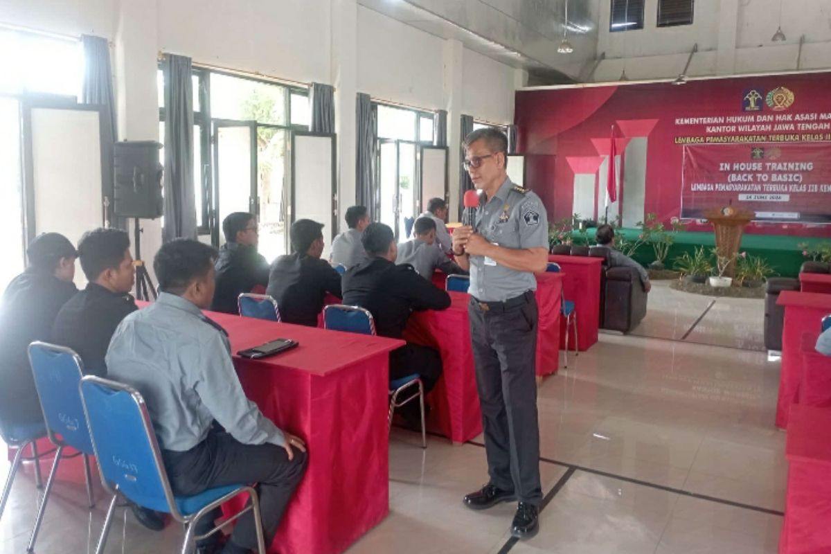 Kemenkumham Jateng gelar latihan pengamanan di Lapas Terbuka Kendal