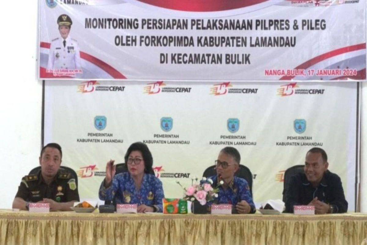 Pemkab Lamandau monitoring persiapan pelaksanaan Pemilu 2024 di Bulik dan Sematu Jaya