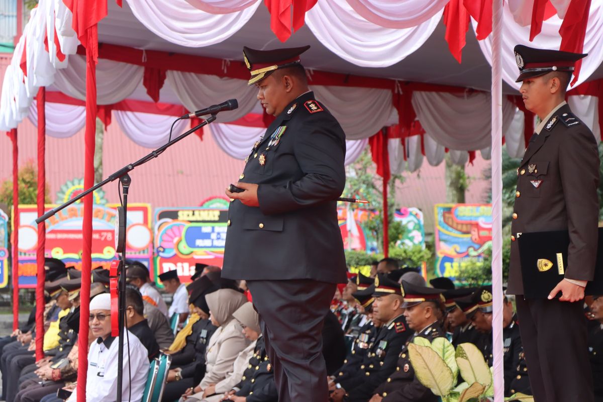 Hut Bhayangkara ke 78, Kapolres Padang Panjang ajak semua pihak bersabar pasca bencana