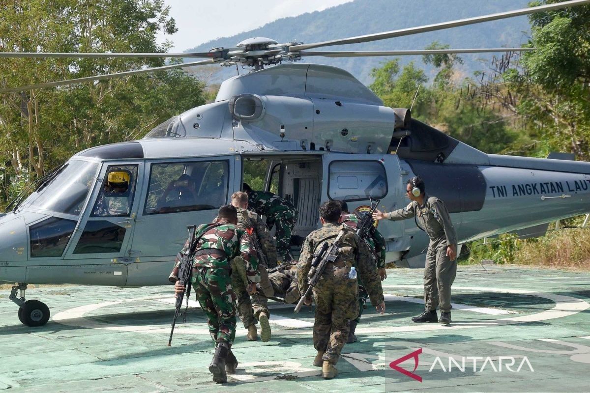 Marinir Indonesia dan Amerika Serikat latihan evakuasi medis udara di Latma Platex 2024