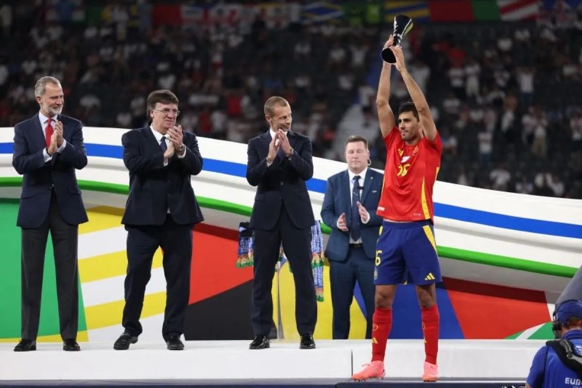 Gelandang Timnas Spanyol Rodri, Pemain Terbaik Euro 2024