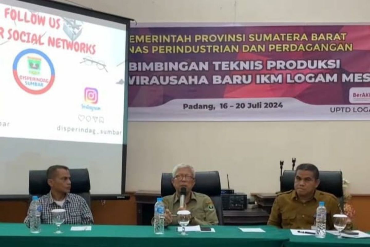 Pemprov Sumbar beri pelatihan bagi wirausaha baru IKM logam mesin