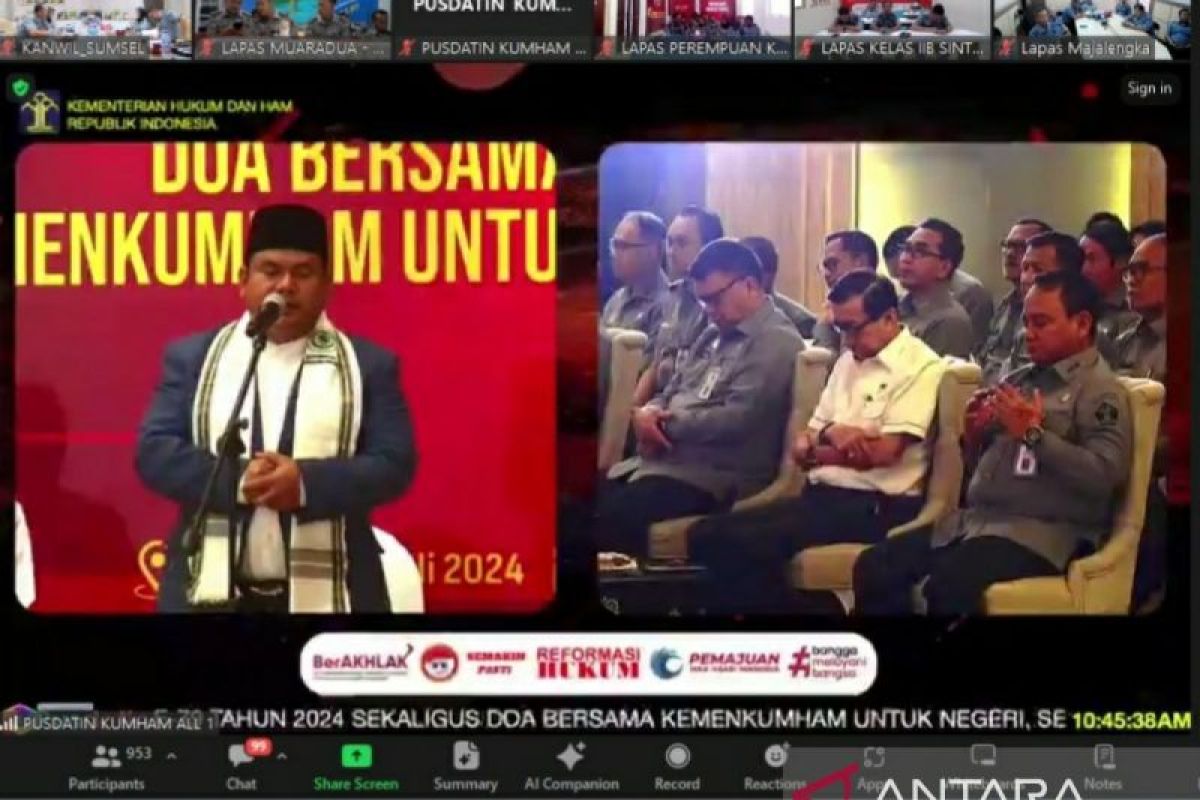 Kemenkumham Sumsel ikuti doa untuk negeri, awali rangkaian Hari Pengayoman ke-79