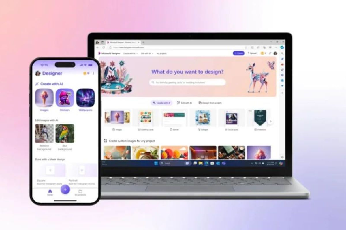 Microsoft hadirkan platform desain grafis berbasis AI Designer