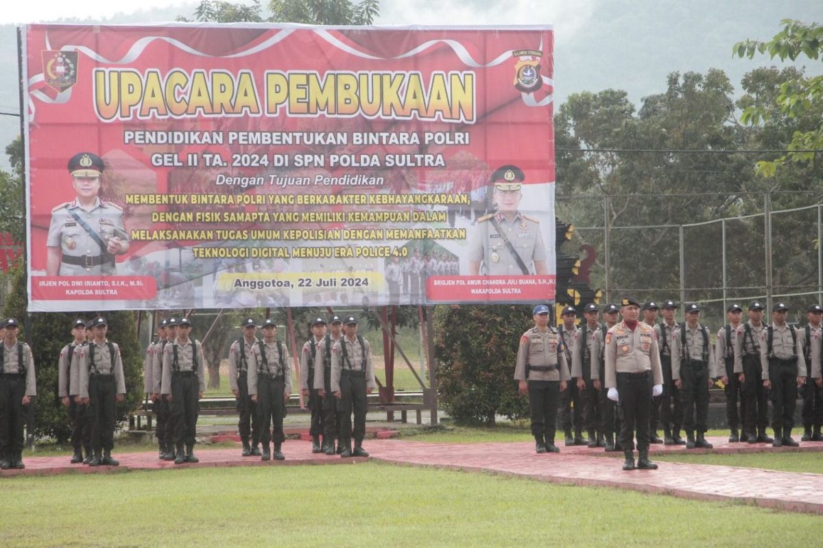 Kapolda Sultra buka pendidikan 288 calon bintara Polri di SPN Anggotoa Konawe