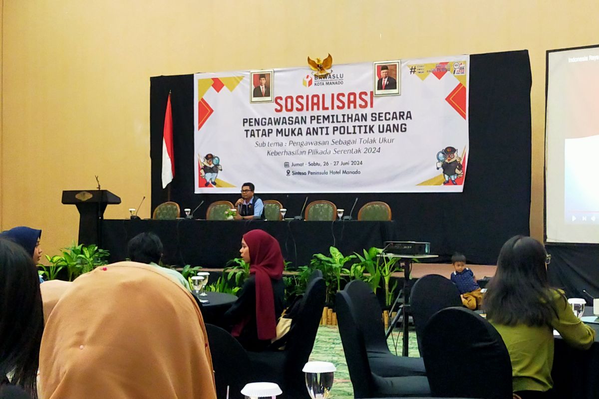 Bawaslu Manado sosialisasi pengawasan anti politik uang