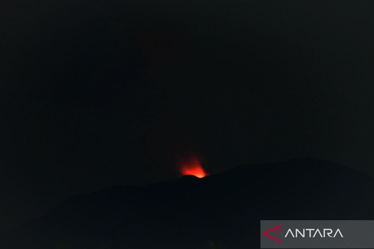 Gunung Ibu di Halmahera erupsi keluarkan pijar api dari kawah