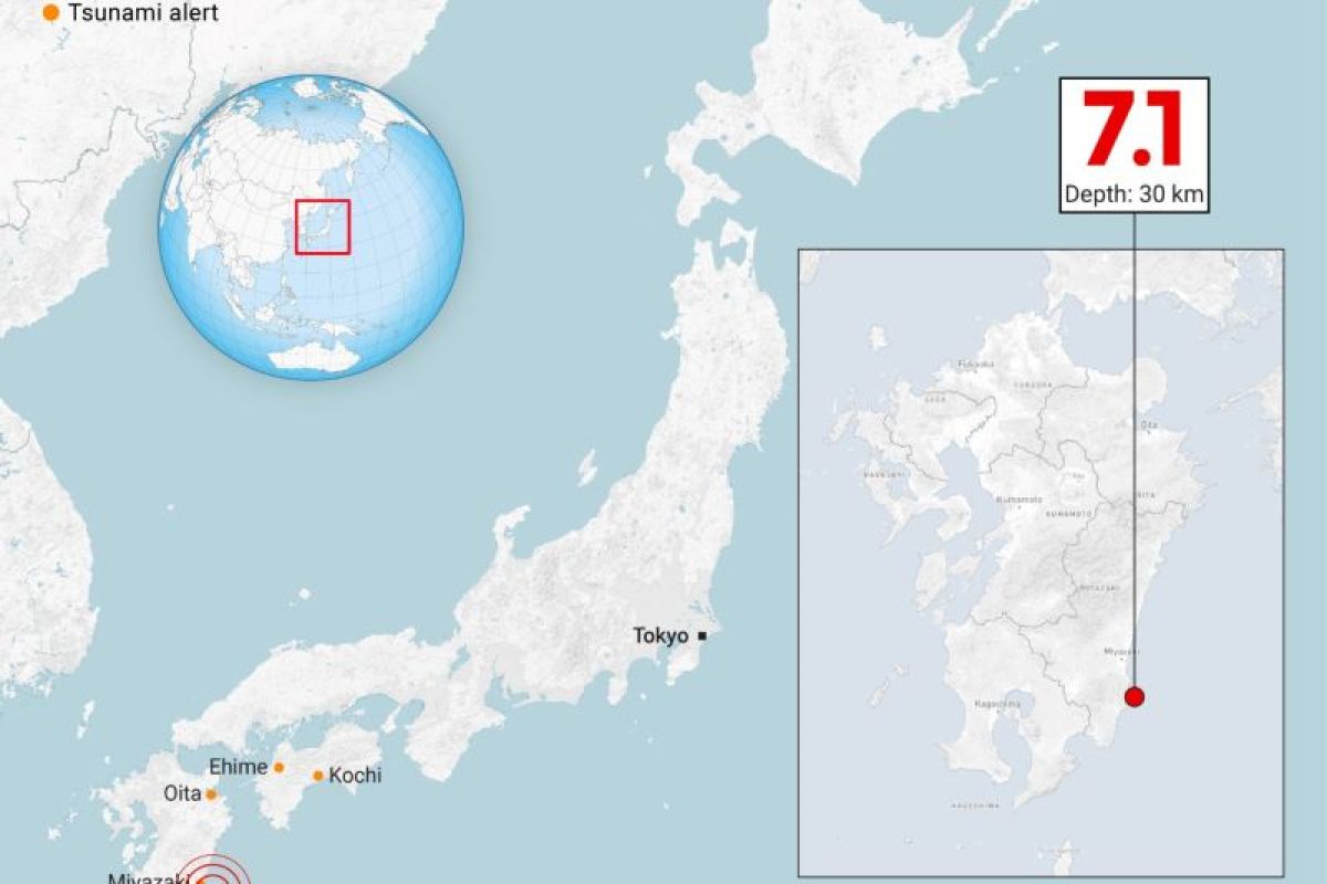 Gempa  7,1 guncang Jepang, picu peringatan tsunami