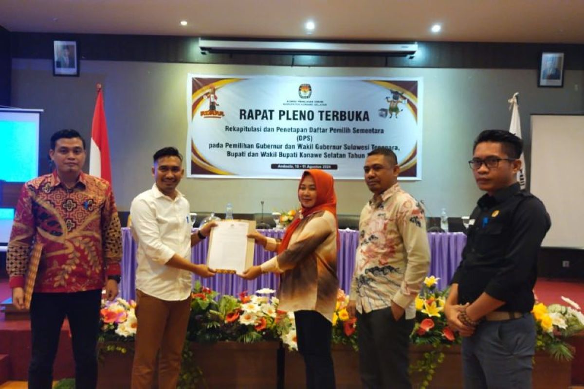 KPU tetapkan DPS Pilkada Konawe Selatan sebanyak 223.233 pemilih