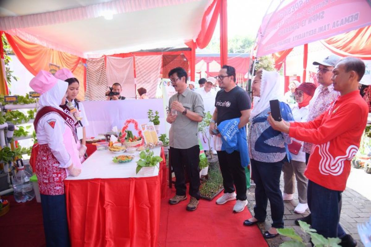 Para pelajar pamerkan aneka kreasi makanan hasil "urban farming" di Jambore Petani Cilik