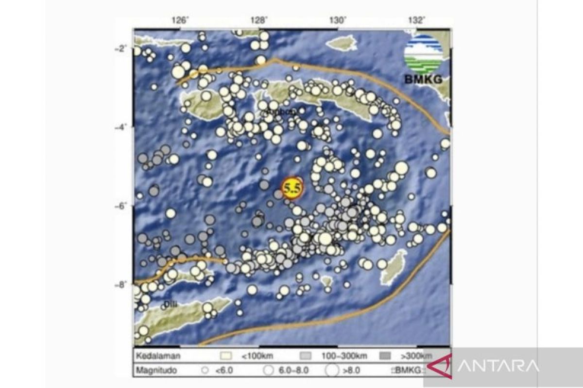 Gempa berkekuatan 5,5 magnitudo guncang Ambon