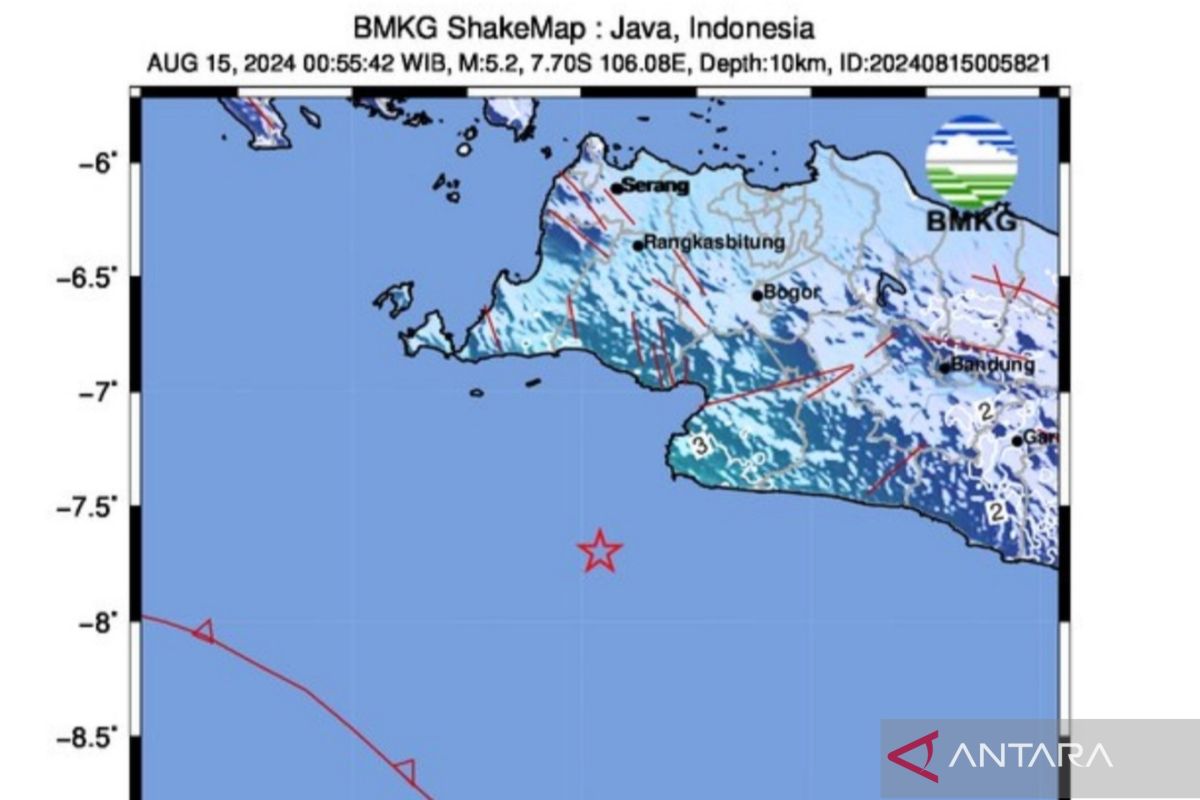 Gempa 5,2 magnitudo guncang Lebak Banten