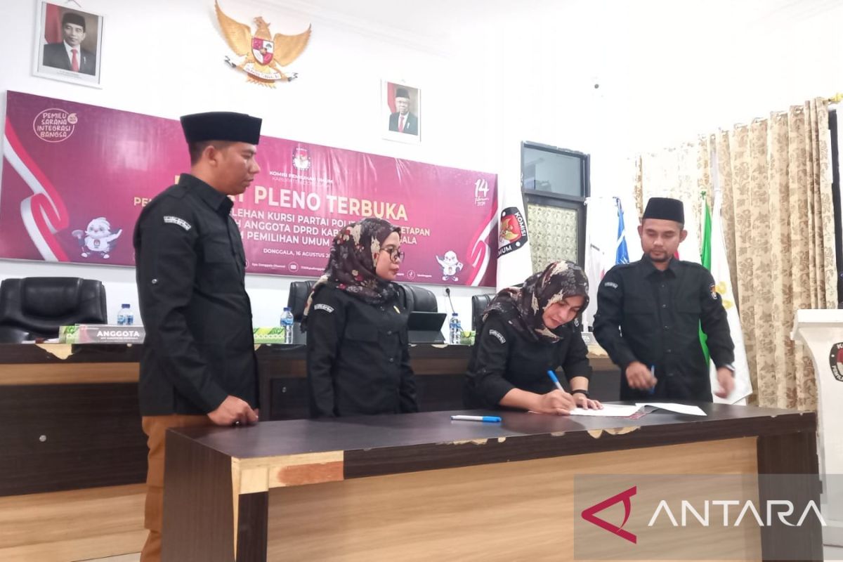 KPU Donggala tetapkan perolehan kursi dan anggota DPRD 2024-2029