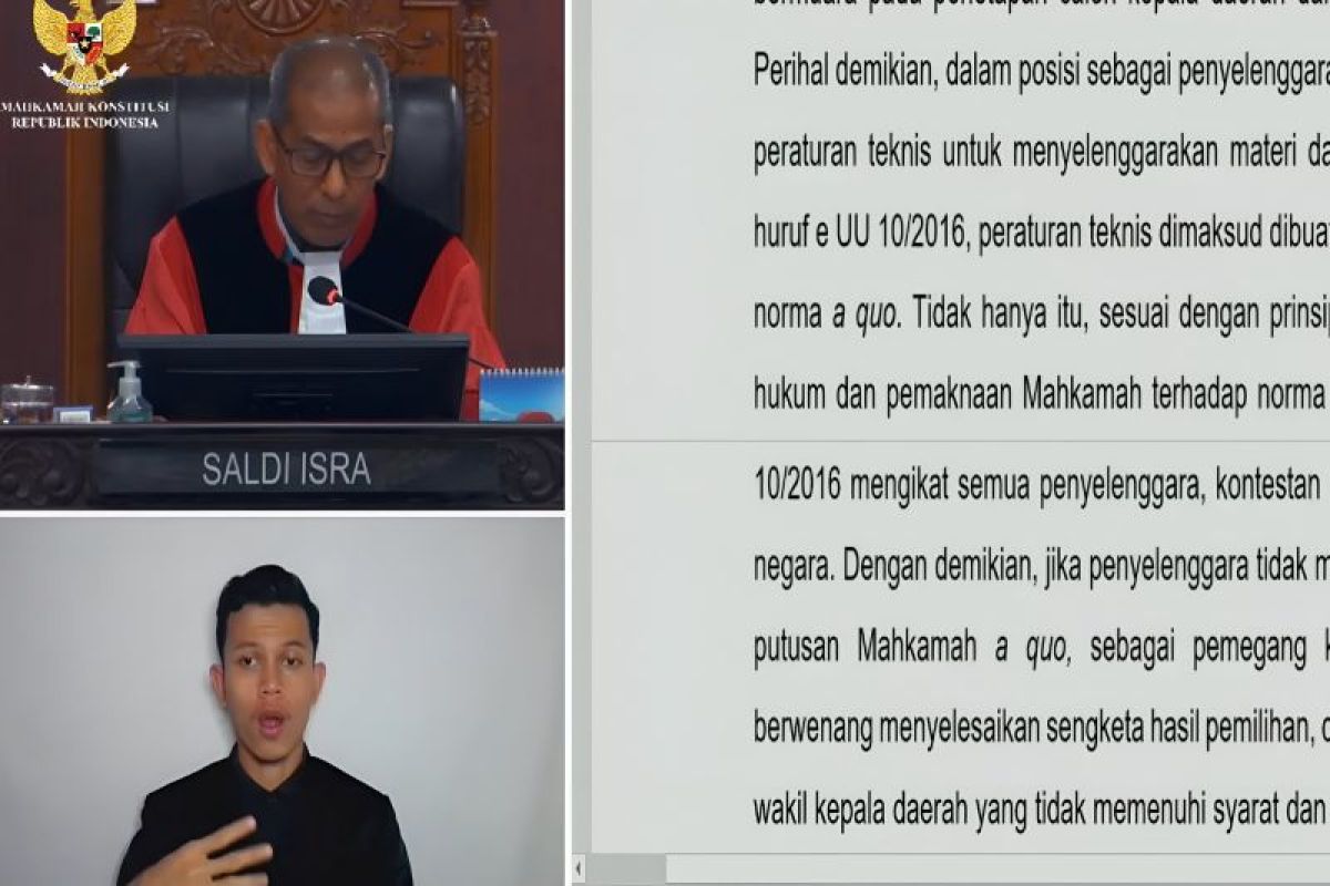 MK tegaskan syarat usia cakada harus terpenuhi dalam penetapan paslon