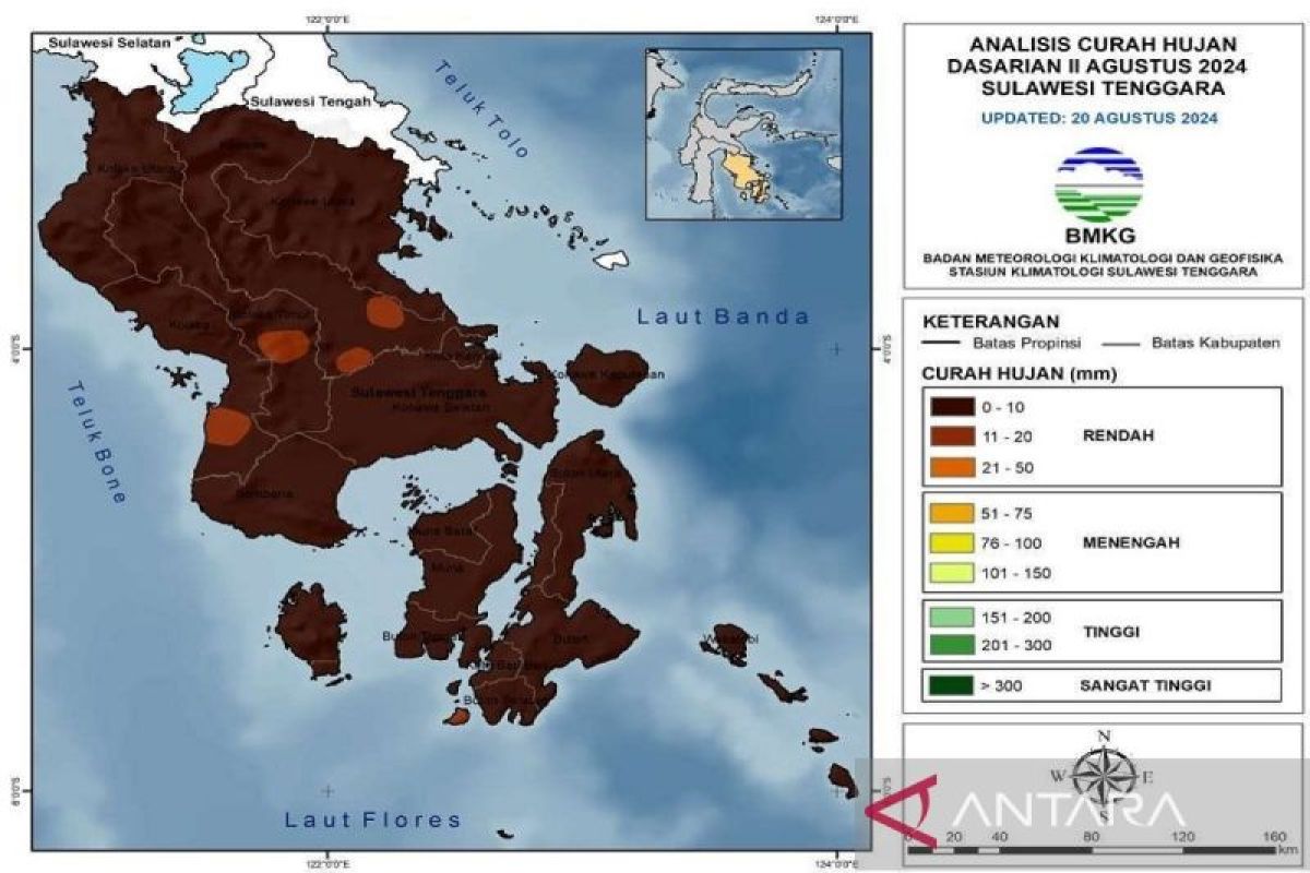 Sultra akan mengalami hari tanpa hujan selama belasan hari ke depan