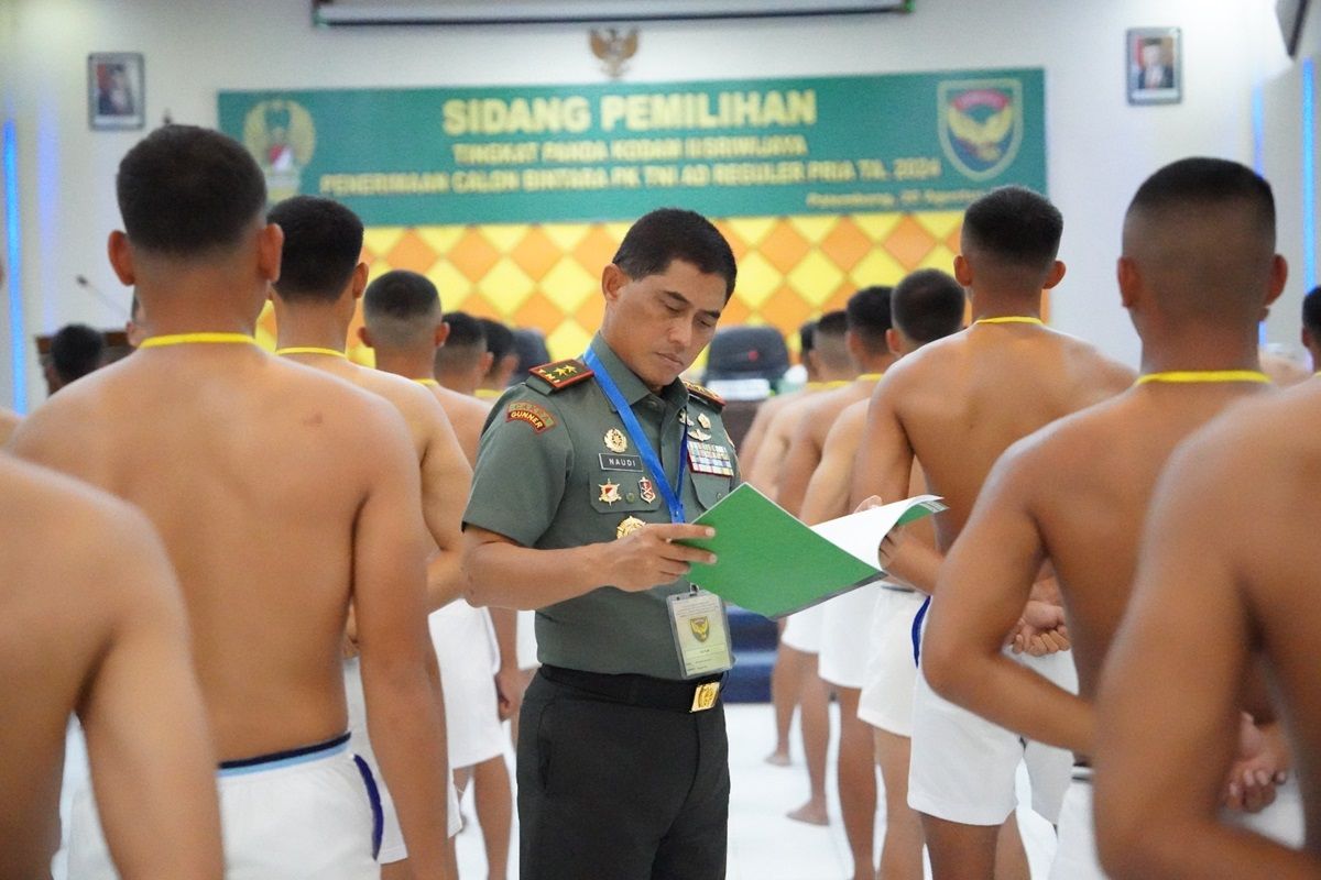 1.251 calon bintara TNI AD ikuti sidang pemilihan tingkat Panda Kodam II/Sriwijaya