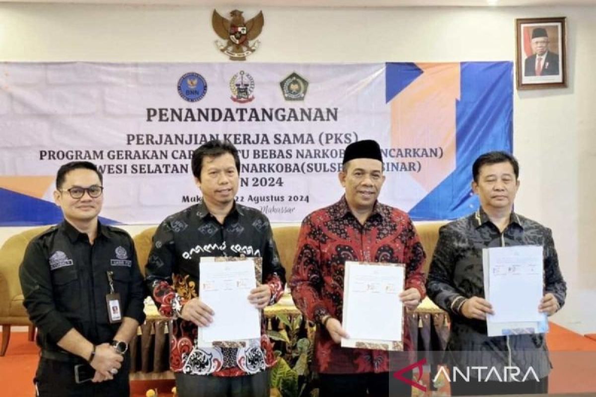 Kemenag bersama BNNP dan Dinkes Sulsel teken PKS Menantu Bebas Narkoba