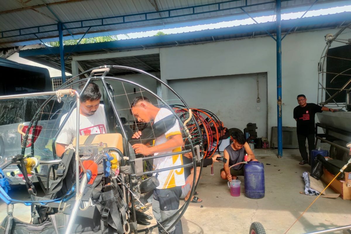 Sebagian atlet paramotor Lampung telah tiba di Aceh