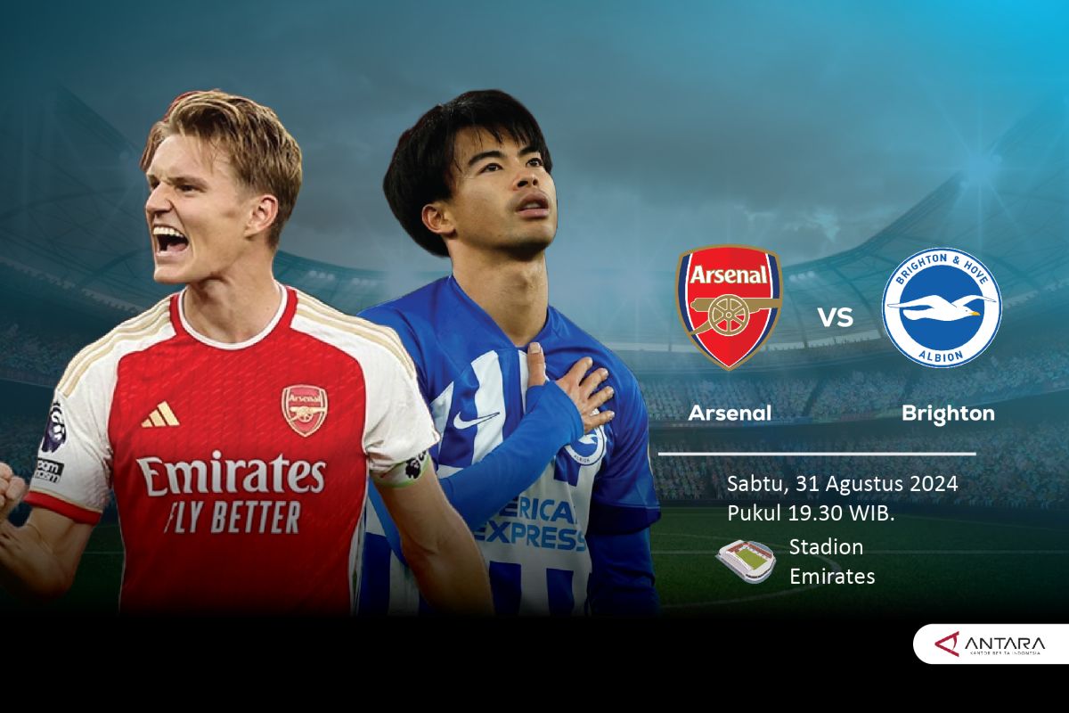 Prediksi Arsenal vs Brighton, skor, head to head, dan susunan pemain