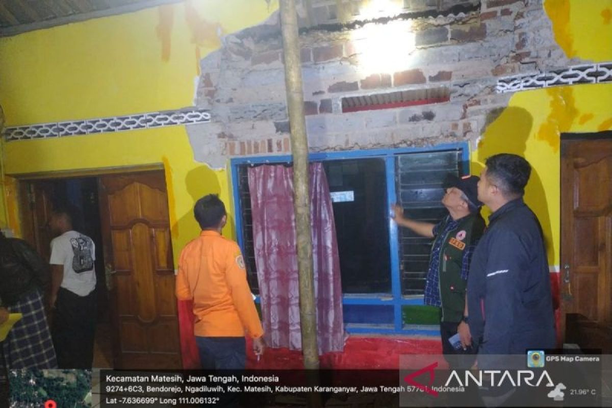 Satu rumah di Karanganyar rusak akibat gempa Gunungkidul