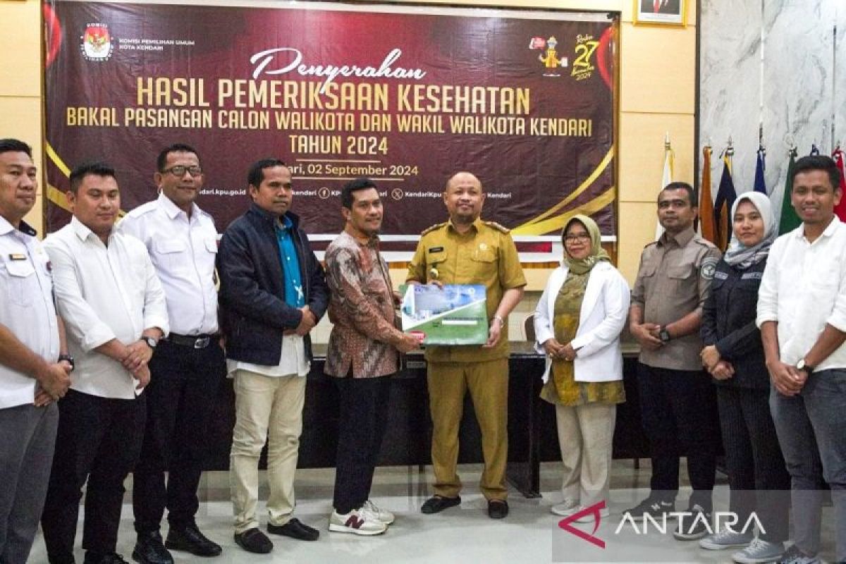 KPU Kendari terima hasil tes kesehatan lima bakal calon wali kota 2024