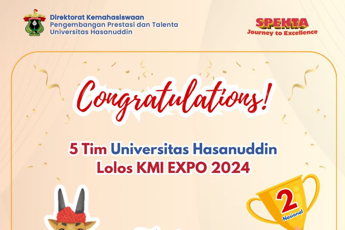 Lima tim mahasiswa Unhas lolos seleksi KMI Expo 2024