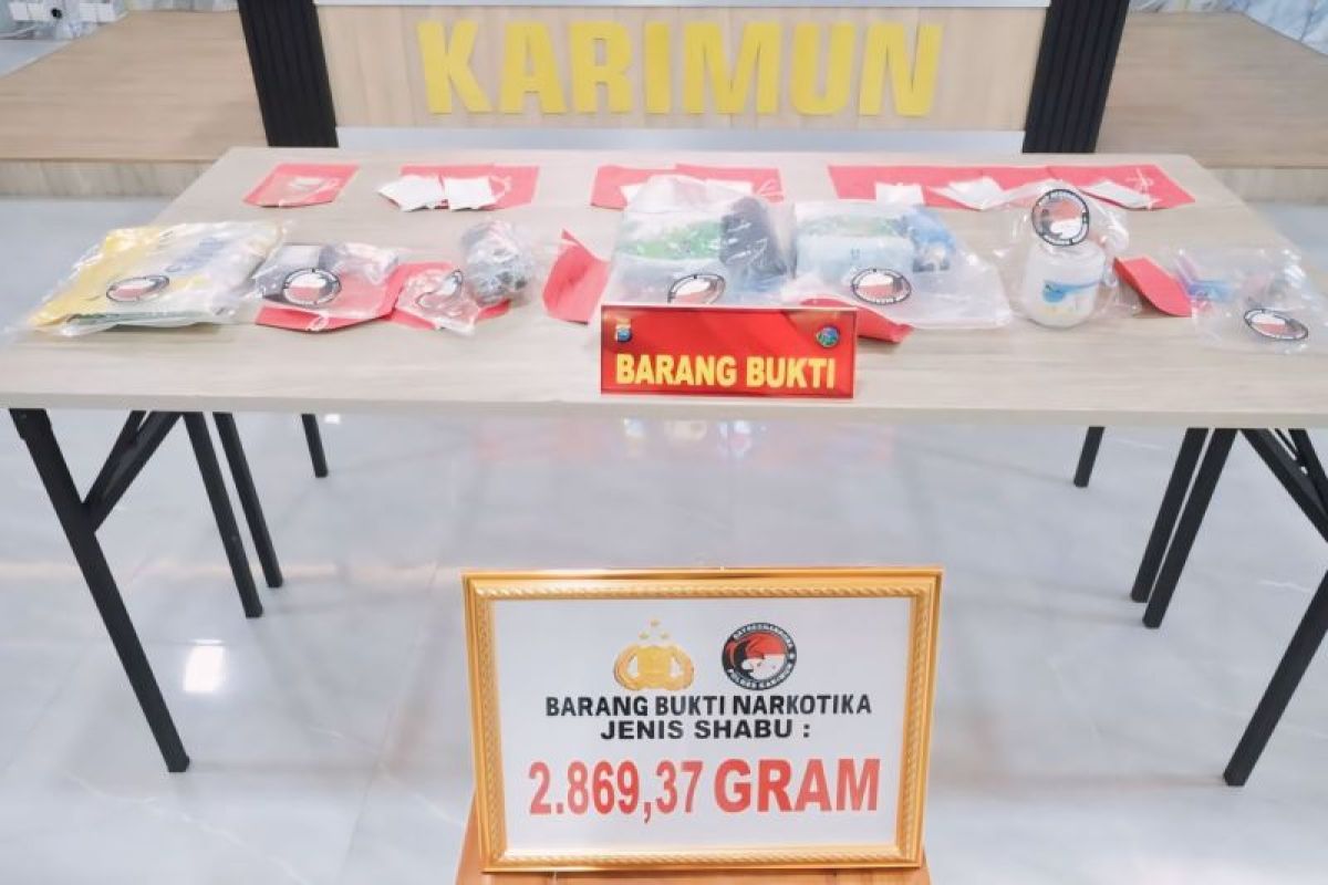 Polres Karimun-Kepri sita sabu seberat 2,8 kilogram pada sebulan terakhir