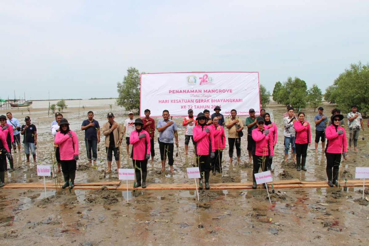 Bhayangkari Polri Menanam Mangrove di Perbatasan